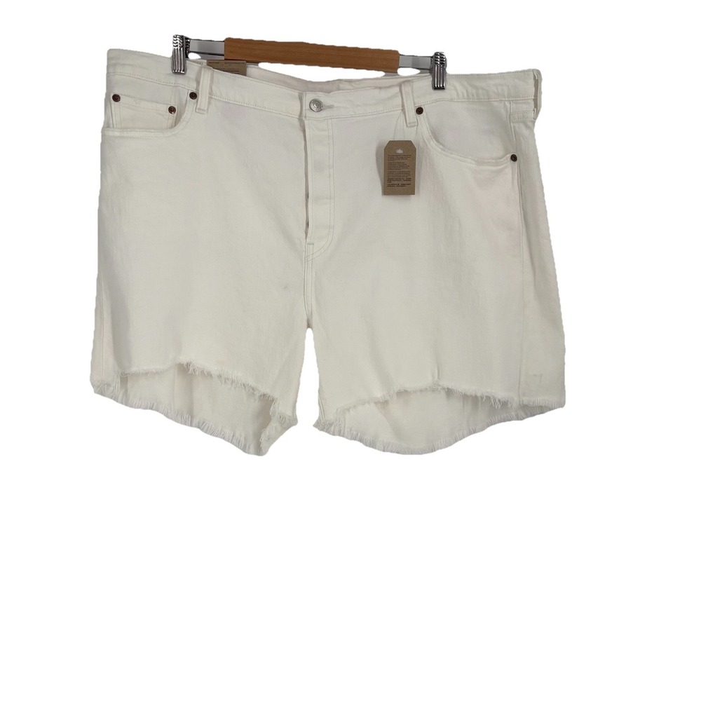 Levis Womens 501 Cut Off Shorts 24W White Button Fly Beach‎ Boho Festival Rodeo